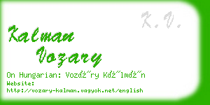 kalman vozary business card